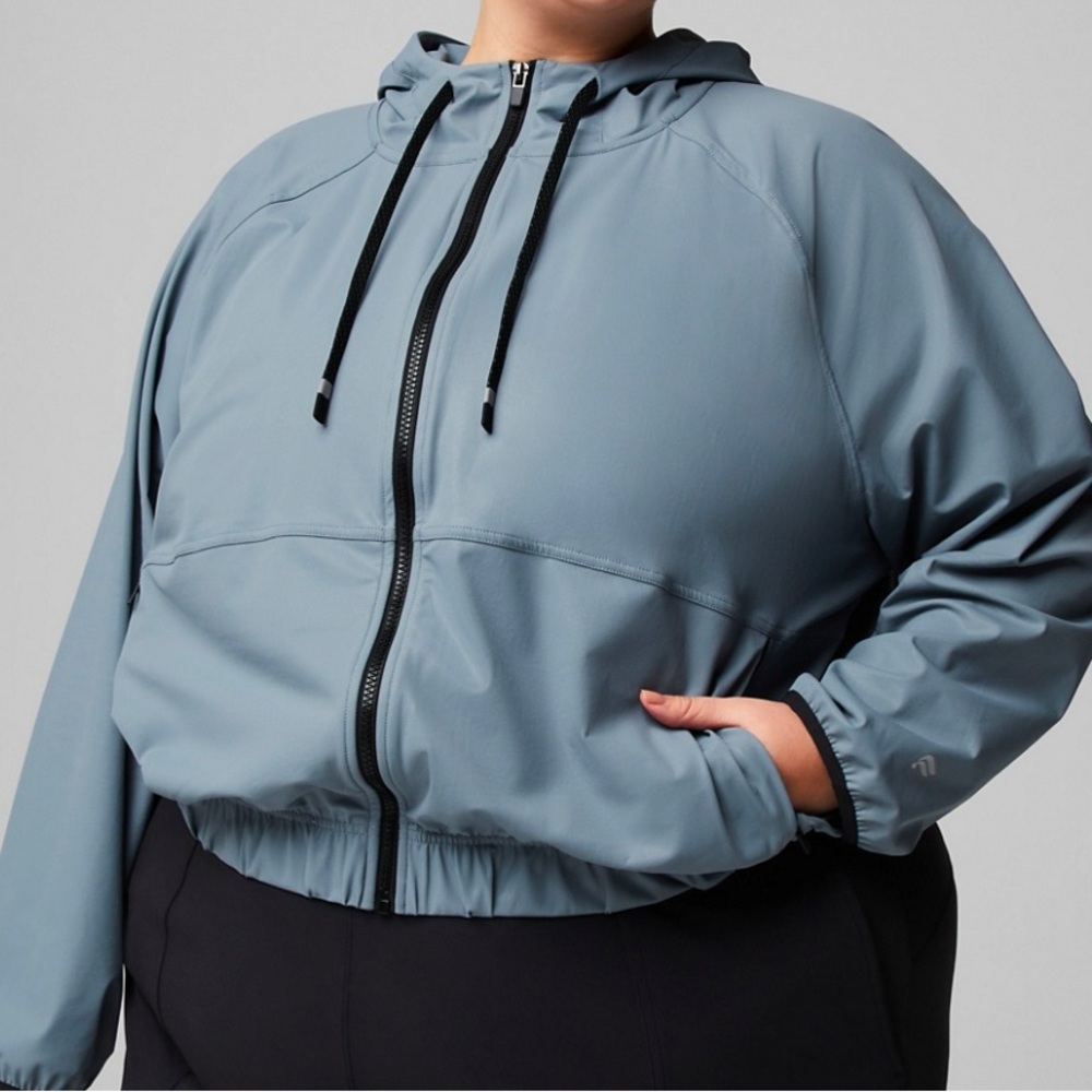 NWT Women's Fabletics One Jacket Stormcloud Shine 2X